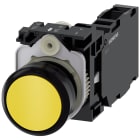 SIEMENS - Pulsante, 22 mm, rotondo, in plastica, colore giallo, bottone, 1NO+1NC