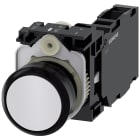 SIEMENS - Pulsante, 22 mm, rotondo, in plastica, colore bianco, bottone, 1NO+1NC