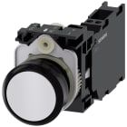 SIEMENS - Pulsante, 22 mm, rotondo, in plastica, colore bianco, bottone, 1NO+1NC