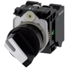SIEMENS - Selettore, illuminabile, 22 mm, rotondo, in plastica, colore nero, bianco, 1NO+1NC