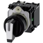 SIEMENS - Selettore, illuminabile, 22 mm, rotondo, in plastica, colore nero, bianco, 1NO, 1NO
