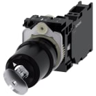 SIEMENS - Selettore a chiave Siemens, C, 22 mm, rotondo, in plastica, estrazione chiave O+I, 1NO+1NC