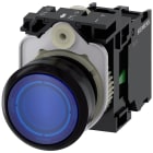 SIEMENS - Pulsante, illuminato, 22 mm, rotondo, in plastica, colore blu, 1NO, AC/DC 24 V