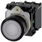 SIEMENS - Pulsante, illuminato, 22 mm, rotondo, in plastica, colore bianco, 1NO, AC/DC 24 V