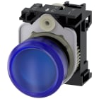 SIEMENS - Indicatore luminoso, 22 mm, rotondo, in plastica, colore blu, gemma, liscia, AC/DC 24 V