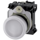 SIEMENS - Indicatore luminoso, 22 mm, rotondo, in plastica, colore bianco, gemma, liscia, AC/DC 24 V