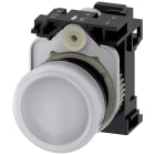 SIEMENS - Indicatore luminoso, 22 mm, rotondo, in plastica, colore bianco, gemma, liscia, AC/DC 24 V