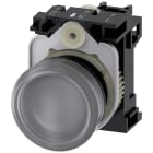 SIEMENS - Indicatore luminoso, 22 mm, rotondo, in plastica, trasparente, gemma, liscia, AC/DC 24 V