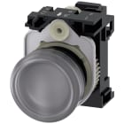 SIEMENS - Indicatore luminoso, 22 mm, rotondo, in plastica, trasparente, gemma, liscia, AC/DC 24 V