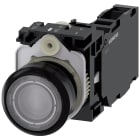 SIEMENS - Pulsante, illuminato, 22 mm, rotondo, in plastica, trasparente, 1NO+1NC, AC 110 V