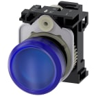 SIEMENS - Indicatore luminoso, 22 mm, rotondo, in plastica, colore blu, gemma, liscia, AC 110 V
