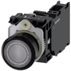 SIEMENS - Pulsante, illuminato, 22 mm, rotondo, in plastica, trasparente, 1NO+1NC, AC 230 V