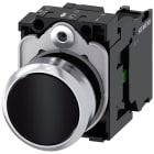 SIEMENS - Pulsante, 22 mm, rotondo, in metallo lucido, colore nero, bottone, 1NO