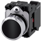 SIEMENS - Pulsante, 22 mm, rotondo, in metallo lucido, colore nero, bottone, 1NC