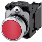 SIEMENS - Pulsante, 22 mm, rotondo, in metallo lucido, colore rosso, bottone, 1NC