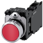 SIEMENS - Pulsante, 22 mm, rotondo, in metallo lucido, colore rosso, bottone, 1NO+1NC