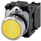 SIEMENS - Pulsante, 22 mm, rotondo, in metallo lucido, colore giallo, bottone, 1NO