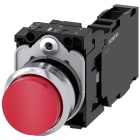 SIEMENS - Pulsante, 22 mm, rotondo, in metallo lucido, colore rosso, bottone, 1NO+1NC