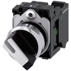 SIEMENS - Selettore, illuminabile, 22 mm, rotondo, in metallo lucido, bianco, 1NO