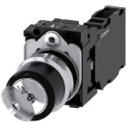 SIEMENS - Selettore a chiave RONIS, 22 mm, rotondo, in metallo lucido, estrazione chiave O+I