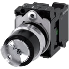 SIEMENS - Selettore a chiave RONIS, 22 mm, rotondo, in metallo lucido, estrazione chiave O+I