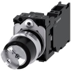 SIEMENS - Selettore a chiave RONIS, 22 mm, rotondo, in metallo lucido, estrazione chiave O+I