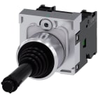 SIEMENS - Manipolatore joystick, 22 mm, rotondo, in metallo lucido, colore nero, 1NO, 1NO