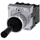 SIEMENS - Manipolatore joystick, 22 mm, rotondo, in metallo lucido, colore nero, 1NO, 1NO, 1NO, 1NO