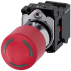 SIEMENS - Pulsante a fungo di ARRESTO DI EMERGENZA, illuminabile, 22 mm, rotondo, in metallo, lucido, rosso, 1NC 1NC