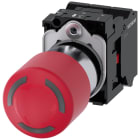 SIEMENS - Pulsante a fungo di ARRESTO DI EMERGENZA, illuminabile, 22 mm, rotondo, in metallo, lucido, rosso, 1NC 1NC