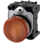 SIEMENS - Indicatore luminoso, 22 mm, rotondo, in metallo lucido, colore ambra, gemma, liscia, AC/DC 24 V