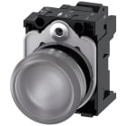 SIEMENS - Indicatore luminoso, 22 mm, rotondo, in metallo lucido, trasparente, gemma, liscia, AC/DC 24 V