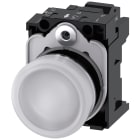 SIEMENS - Indicatore luminoso, 22 mm, rotondo, in metallo lucido, colore bianco, gemma, liscia, AC 110 V