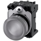 SIEMENS - Indicatore luminoso, 22 mm, rotondo, in metallo lucido, trasparente, gemma, liscia, AC 110 V