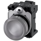SIEMENS - Indicatore luminoso, 22 mm, rotondo, in metallo lucido, trasparente, gemma, liscia, AC 110 V