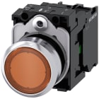 SIEMENS - Pulsante, illuminato, 22 mm, rotondo, in metallo lucido, ambra, 1NO