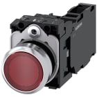 SIEMENS - Pulsante, illuminato, 22 mm, rotondo, in metallo lucido, colore rosso, 1NO+1NC