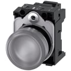 SIEMENS - Indicatore luminoso, 22 mm, rotondo, in metallo lucido, trasparente, gemma, liscia, AC 230 V