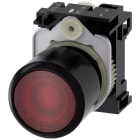 SIEMENS - Pulsante, illuminato, 22 mm, rotondo, in plastica, colore rosso, trasparente, bottone
