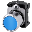 SIEMENS - Pulsante, 22 mm, rotondo, in metallo lucido, colore blu, bottone