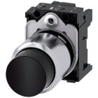 SIEMENS - Pulsante, 22 mm, rotondo, in metallo lucido, colore nero, bottone