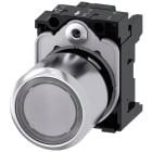 SIEMENS - Pulsante, illuminato, 22 mm, rotondo, in metallo lucido, trasparente