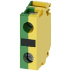 SIEMENS - Morsetto di supporto, colore verde/giallo, morsetti a vite, per fissaggio su piastra frontale