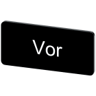 SIEMENS - Targhetta identificativa 12,5 x 27 mm, colore nero, iscrizione: Vor