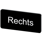SIEMENS - Targhetta identificativa 12,5 x 27 mm, colore nero, iscrizione: Rechts