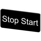 SIEMENS - Targhetta identificativa 12,5 x 27 mm, colore nero, iscrizione: Stop Start 3SU19000AC160DC0