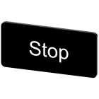 SIEMENS - Targhetta identificativa 12,5 x 27 mm, colore nero, iscrizione: Stop