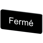 SIEMENS - Targhetta identificativa 12,5 x 27 mm, colore nero, iscrizione: FERME