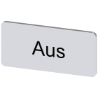 SIEMENS - Targhetta identificativa 12,5 x 27 mm, colore argento, iscrizione: Aus