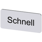 SIEMENS - Targhetta identificativa 12,5 x 27 mm, colore argento, iscrizione: Schnell